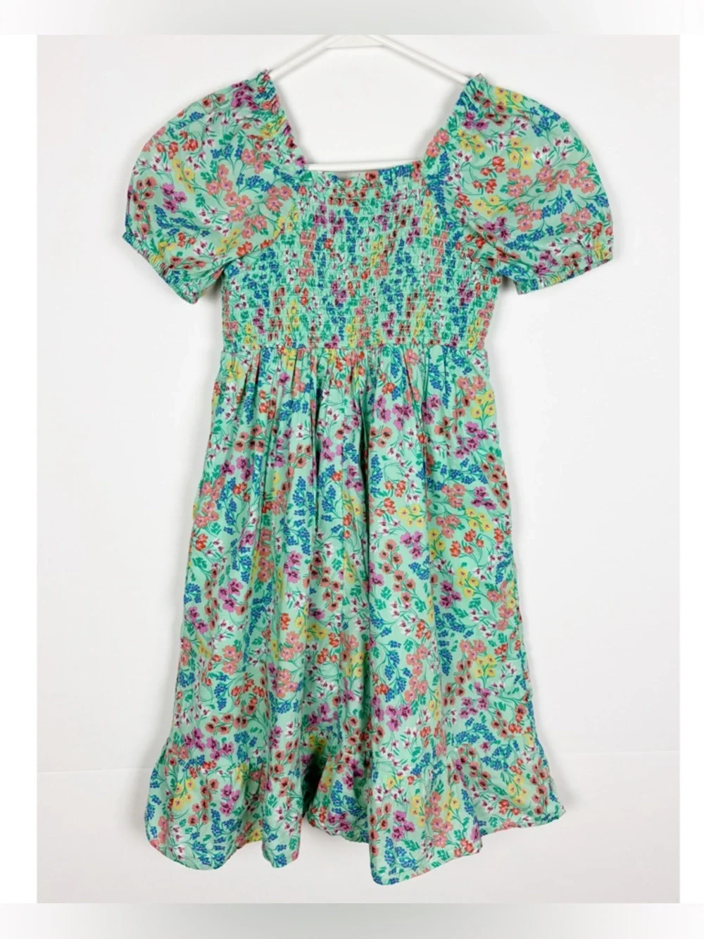 Crewcuts J.Crew Dress Girls Size 8 Floral Smocked Puff Sleeve - Picture 2 of 7